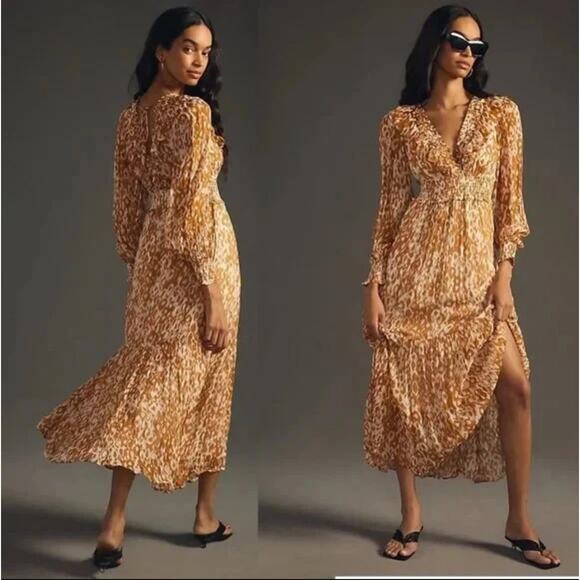 Anthropologie The Odetta Ruffled V-Neck Dress Size small - Picture 1 of 8